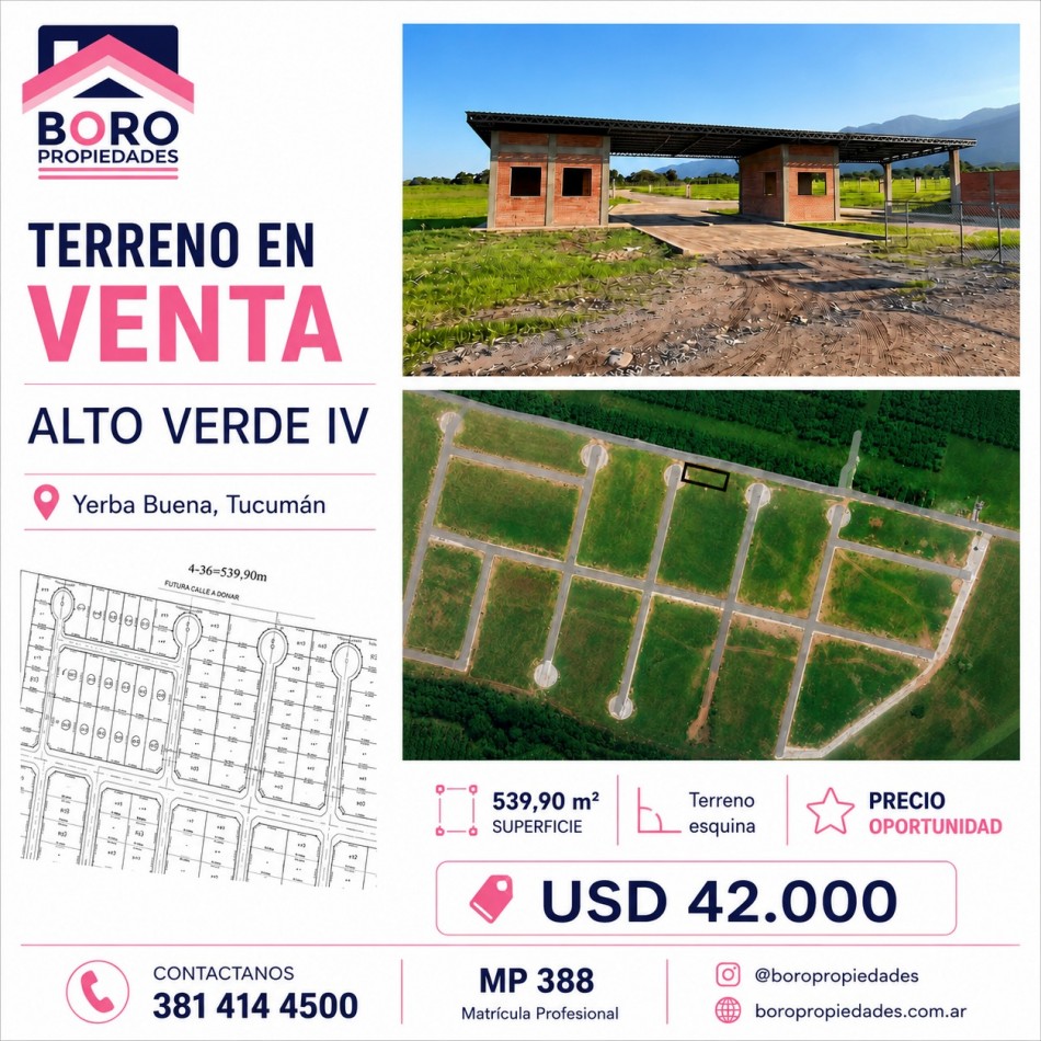 Venta terreno Alto Verde 4