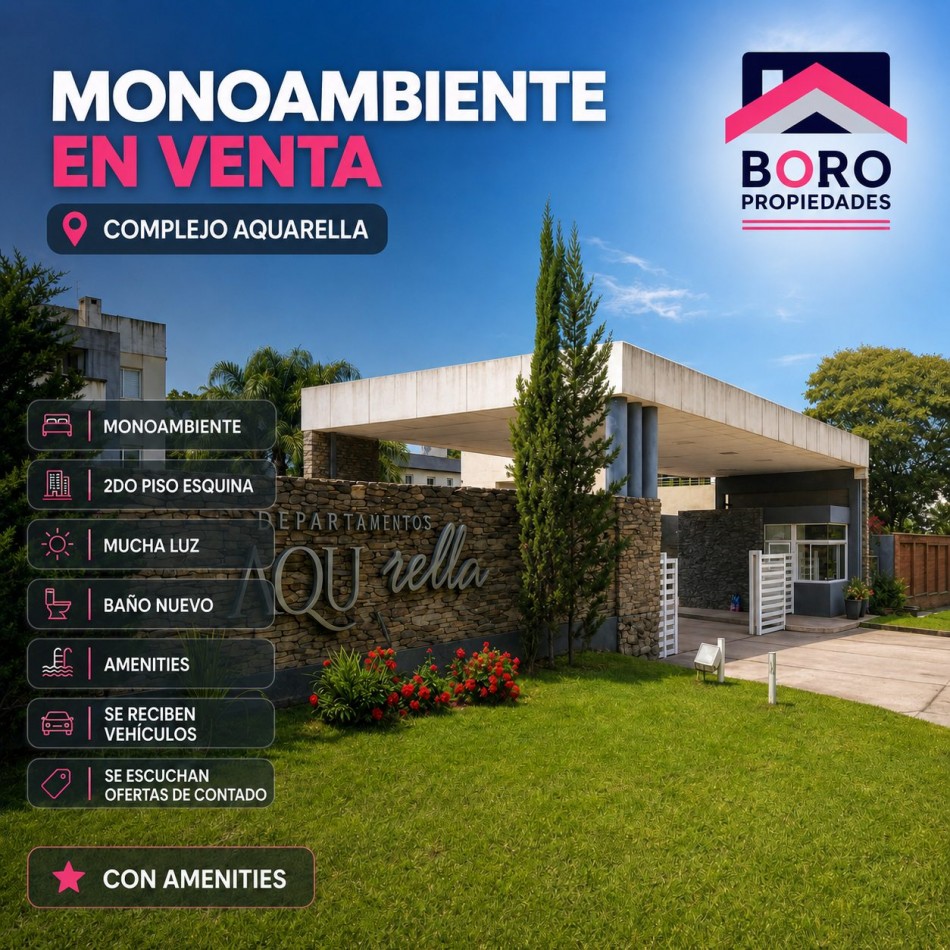 venta Monoambiente en complejo Aquarella